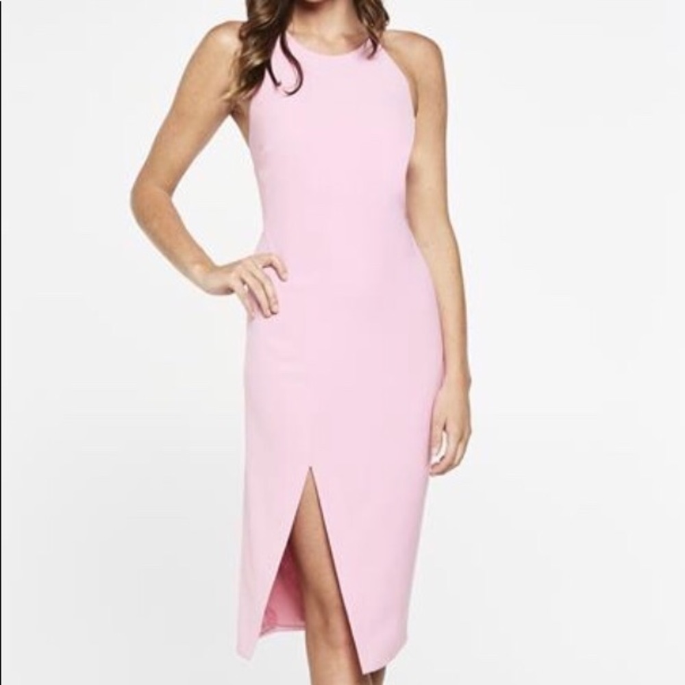 Bardot open back midi dress, NWT
